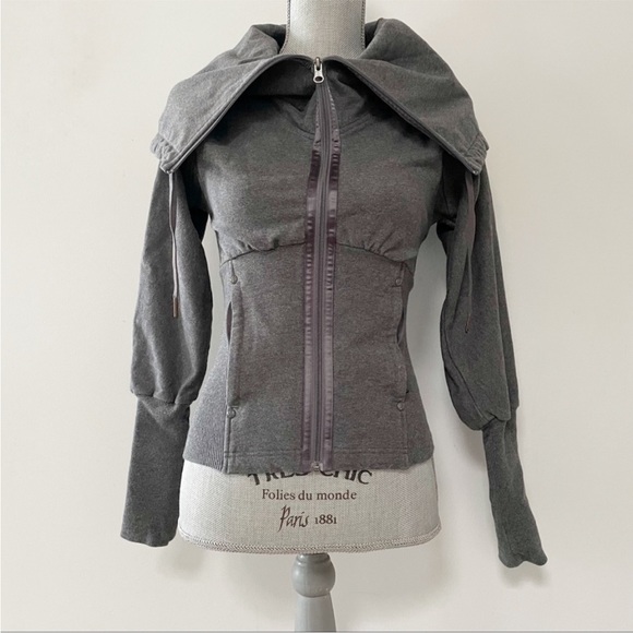 lululemon athletica Sweaters - Lululemon full Zip Cowl Neck Corset Style Sweater, Size 2, Excellent Condition